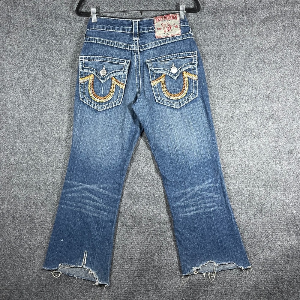 Vintage True Religion Billy Super T Jeans Made In USA w/ Flap Cut Off Size 30x27
